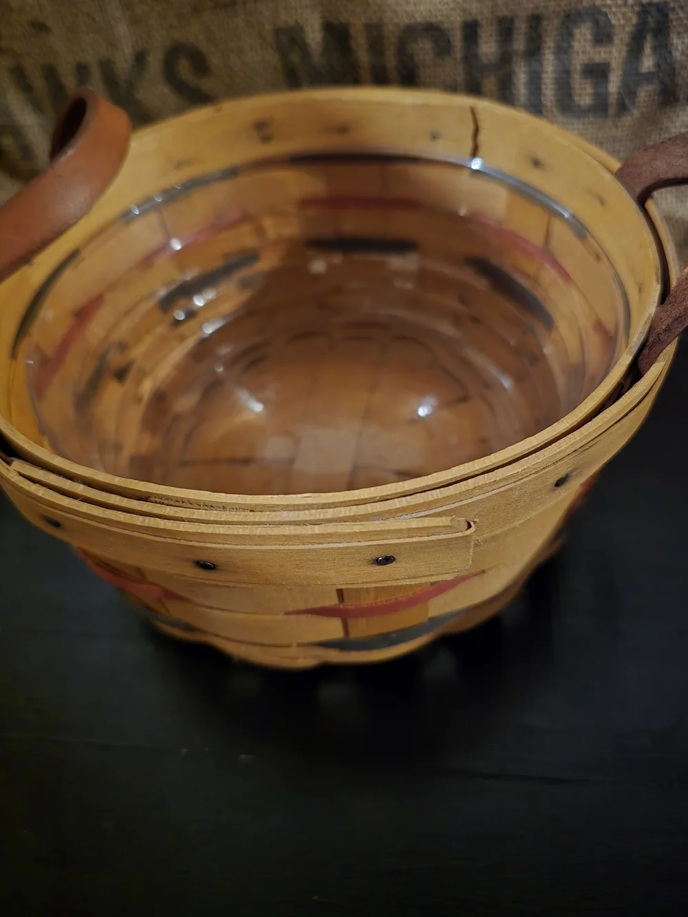 Longaberger Signature Basket with Red Accent